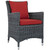 Summon Dining Outdoor Patio Sunbrella Armchair Canvas Red EEI-1935-GRY-RED