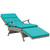 Envisage Chaise Outdoor Patio Wicker Rattan Lounge Chair Light Gray Turquoise EEI-2301-LGR-TRQ