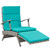 Envisage Chaise Outdoor Patio Wicker Rattan Lounge Chair Light Gray Turquoise EEI-2301-LGR-TRQ