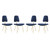 Ponder Dining Side Chair Set of 4 Navy EEI-3507-NAV