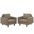 Empress Armchair Upholstered Fabric Set of 2 Oatmeal EEI-1283-OAT