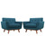 Engage Armchair Wood Set of 2 Azure EEI-1284-AZU