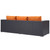 Convene Outdoor Patio Sofa Espresso Orange EEI-1844-EXP-ORA