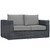 Summon 8 Piece Outdoor Patio Sunbrella Sectional Set Canvas Gray EEI-1894-GRY-GRY-SET