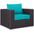 Convene 7 Piece Outdoor Patio Sectional Set Espresso Turquoise EEI-2200-EXP-TRQ-SET