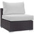 Convene 6 Piece Outdoor Patio Sectional Set Espresso White EEI-2207-EXP-WHI-SET