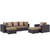 Convene 6 Piece Outdoor Patio Sectional Set Espresso Mocha EEI-2372-EXP-MOC-SET