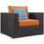 Convene 6 Piece Outdoor Patio Sectional Set Espresso Orange EEI-2372-EXP-ORA-SET