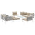 Harmony 10 Piece Outdoor Patio Aluminum Sectional Sofa Set White Beige EEI-2616-WHI-BEI-SET