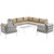 Harmony 8 Piece Outdoor Patio Aluminum Sectional Sofa Set White Beige EEI-2619-WHI-BEI-SET