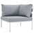 Harmony 7 Piece Outdoor Patio Aluminum Sectional Sofa Set White Gray EEI-2620-WHI-GRY-SET