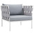 Harmony 5 Piece Outdoor Patio Aluminum Sectional Sofa Set White Gray EEI-2621-WHI-GRY-SET