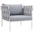 Harmony 5  Piece Outdoor Patio Aluminum Sectional Sofa Set White Gray EEI-2623-WHI-GRY-SET