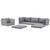 Harmony 6 Piece Outdoor Patio Aluminum Sectional Sofa Set White Gray EEI-2626-WHI-GRY-SET