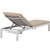 Shore 3 Piece Outdoor Patio Aluminum Chaise with Cushions Silver Beige EEI-2736-SLV-BEI-SET