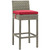 Conduit Outdoor Patio Wicker Rattan Bar Stool Light Gray Red EEI-2800-LGR-RED