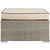 Repose Outdoor Patio Upholstered Fabric Ottoman Light Gray Beige EEI-2962-LGR-BEI