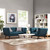 Bestow 2 Piece Upholstered Fabric Loveseat and Armchair Set Blue EEI-2972-BLU-SET