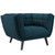 Bestow 2 Piece Upholstered Fabric Loveseat and Armchair Set Blue EEI-2972-BLU-SET