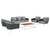 Stance 6 Piece Outdoor Patio Aluminum Sectional Sofa Set White Gray EEI-3168-WHI-GRY-SET