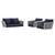 Stance 3 Piece Outdoor Patio Aluminum Sectional Sofa Set White Navy EEI-3170-WHI-NAV-SET