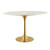 Lippa 48" Oval Artificial Marble Dining Table Gold White EEI-3216-GLD-WHI