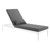 Perspective Cushion Outdoor Patio Chaise Lounge Chair White Charcoal EEI-3301-WHI-CHA