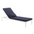 Perspective Cushion Outdoor Patio Chaise Lounge Chair White Navy EEI-3301-WHI-NAV