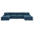 Commix Down Filled Overstuffed 6 Piece Sectional Sofa Set Azure EEI-3362-AZU