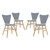 Cascade Dining Chair Set of 4 Gray EEI-3380-GRY