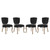 Array Dining Side Chair Set of 4 Black EEI-3382-BLK