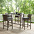 Conduit Bar Stool Outdoor Patio Wicker Rattan Set of 4 Brown Charcoal EEI-3601-BRN-CHA