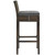 Conduit Bar Stool Outdoor Patio Wicker Rattan Set of 4 Brown Charcoal EEI-3601-BRN-CHA