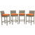 Conduit Bar Stool Outdoor Patio Wicker Rattan Set of 4 Light Gray Orange EEI-3602-LGR-ORA