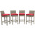 Conduit Bar Stool Outdoor Patio Wicker Rattan Set of 4 Light Gray Red EEI-3602-LGR-RED