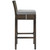 Conduit Bar Stool Outdoor Patio Wicker Rattan Set of 2 Brown Gray EEI-3603-BRN-GRY