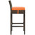 Conduit Bar Stool Outdoor Patio Wicker Rattan Set of 2 Brown Orange EEI-3603-BRN-ORA