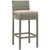 Conduit Bar Stool Outdoor Patio Wicker Rattan Set of 2 Light Gray Beige EEI-3604-LGR-BEI