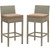 Conduit Bar Stool Outdoor Patio Wicker Rattan Set of 2 Light Gray Mocha EEI-3604-LGR-MOC