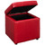 Volt Storage Upholstered Vinyl Ottoman Red EEI-1044-RED
