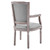 Penchant Vintage French Upholstered Fabric Dining Armchair Light Gray EEI-2606-LGR