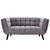 Bestow 3 Piece Performance Velvet Sofa Loveseat and Armchair Set Gray EEI-2978-GRY-SET