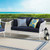 Stance Outdoor Patio Aluminum Loveseat White Navy EEI-3019-WHI-NAV