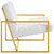 Bequest Gold Stainless Steel Upholstered Fabric Accent Chair White EEI-3074-WHI