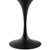 Lippa 28" Round Artificial Marble Dining Table Black White EEI-3515-BLK-WHI