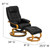 Swivel Maple Wood Recliner Chair Base, Stationary Ottoman Base with Floor Glides