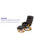 Swivel Maple Wood Recliner Chair Base, Stationary Ottoman Base with Floor Glides