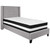 Light Gray Fabric Tufted Upholstered Bed with Silver Nailhead Trim