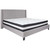 Light Gray Fabric Tufted Upholstered Bed with Silver Nailhead Trim