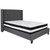 Dark Gray Fabric Tufted Upholstered Bed with Silver Nailhead Trim